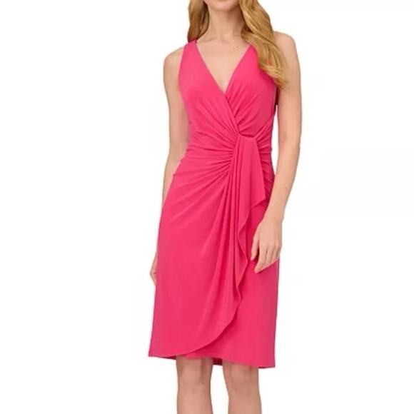 Adrianna Papell Dresses & Skirts - Adrianna Papell NWT pink Women's Sleeveless Draped Sheath Dress size 10